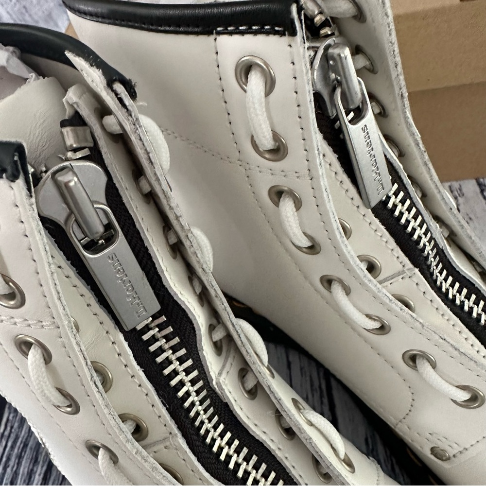 BNIB Dr. Marten’s 1460 Double Zip White Sendal Full Grain Leather Boots - Picture 8 of 12